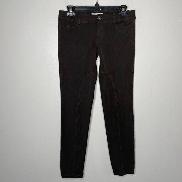 BANANA REPUBLIC Pants Women 2 Skinny Brown 8" Rise Riding Viscose-Cotton Stretch - Picture 1 of 9